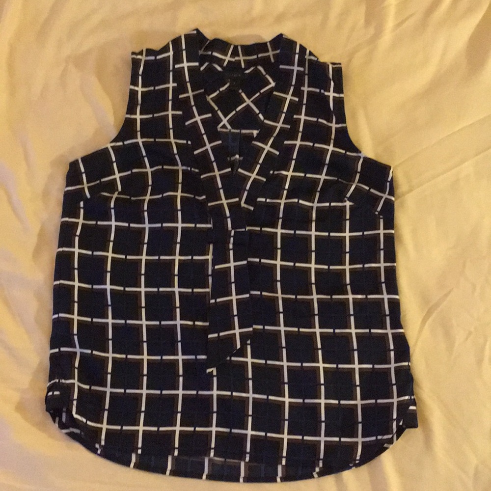 J. Crew sleeveless 100% silk tank in Windowpane